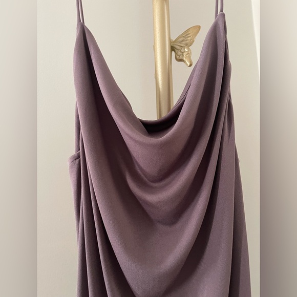 Zara Satin Cowl Neck Midi Slip Dress — Mauve — Size Medium - Picture 6 of 10